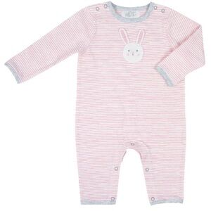 Anthropologie Albetta Crochet Bunnygro Romper, Easter Bunny Rabbit Pink Onesie